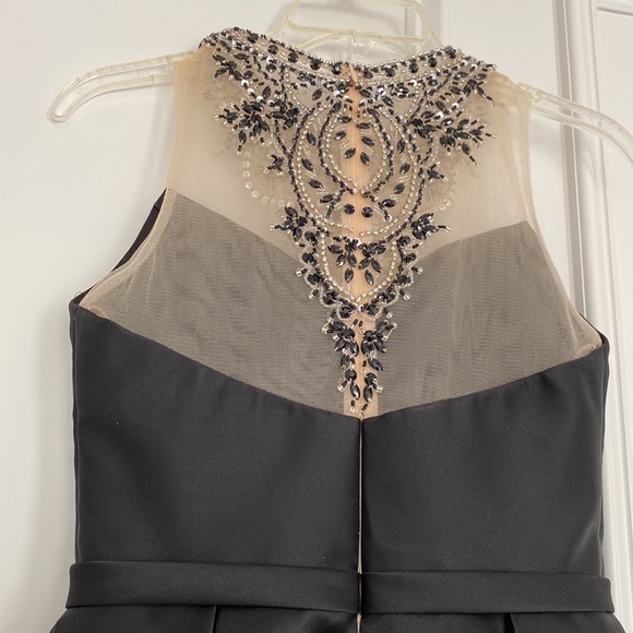 Beaded and stoned black short formal dress - Picture 4 of 4